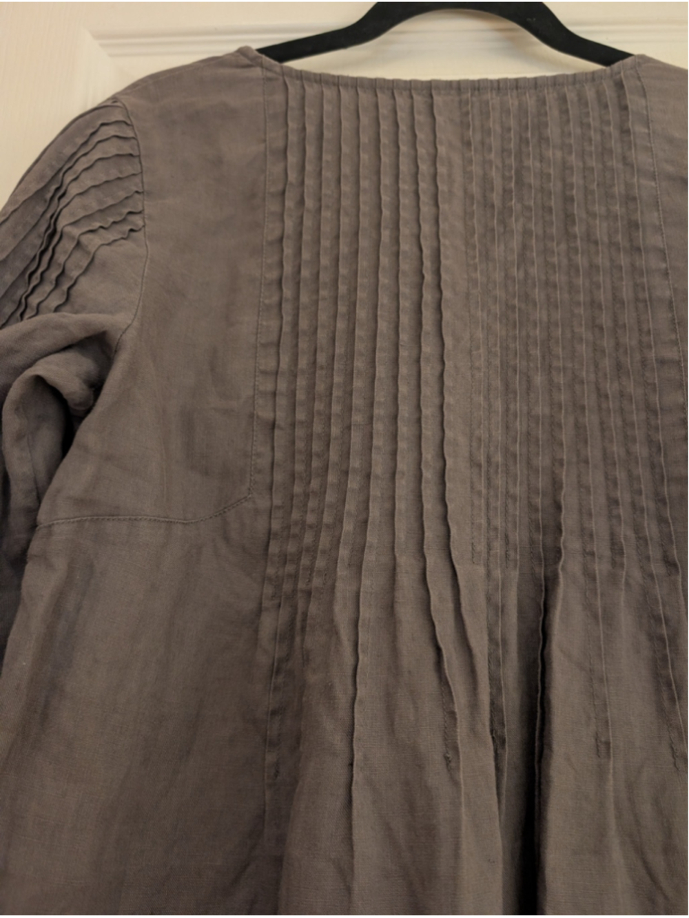 770 - Phase Eight Grey Linen Pintuck Tunic Dress Size 12 Lagenlook Boho - Picture 7 of 10